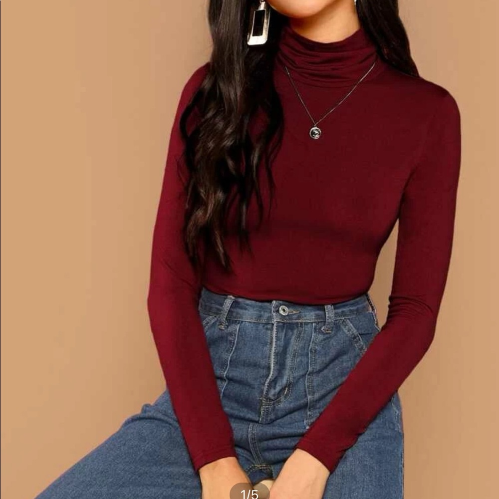 Never worn burgundy turtle neck